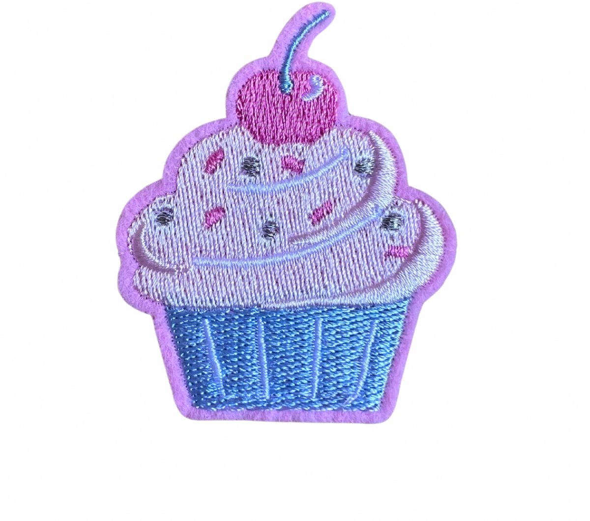 Cupcake - happy - zomer Strijk Applicatie - Strijk Embleem Patch 8 cm / 7 cm / Roze Groen Pastel [Carnaval]